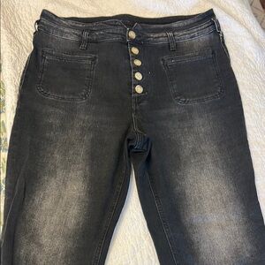 Pilcro and the Letterpress Black High Rise Jeans